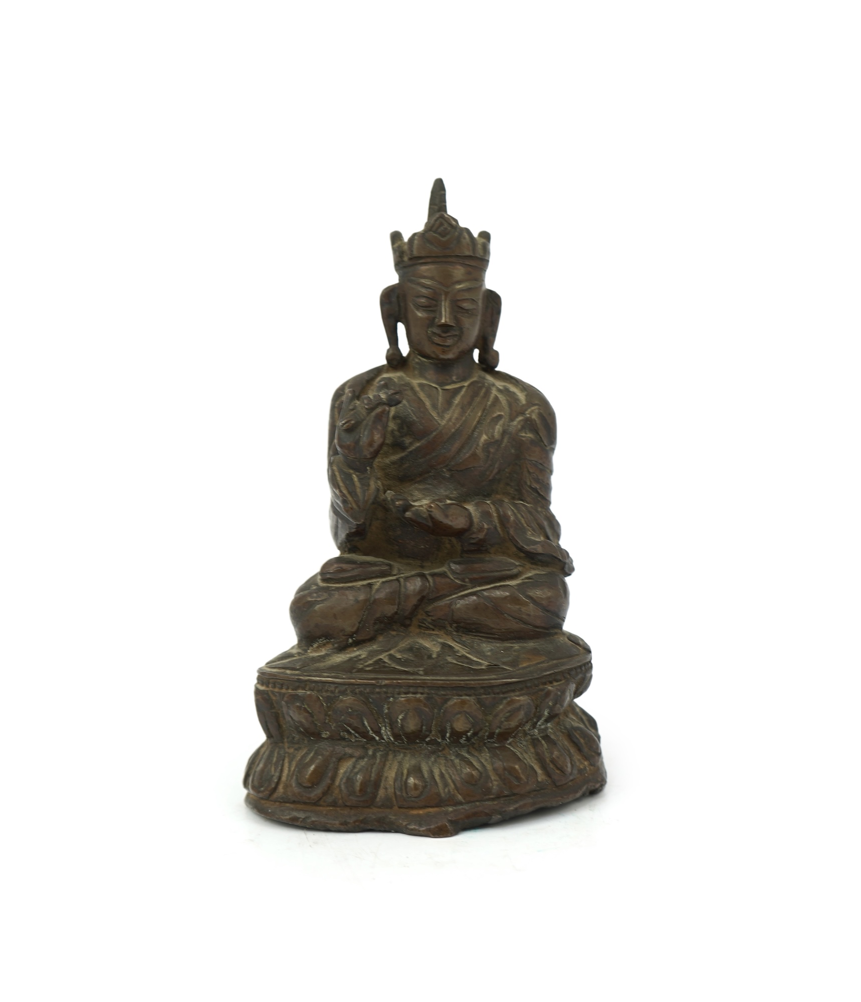 A Nepalese copper alloy figure of Vairocana, 19th century or later